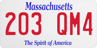 MA license plate 203QM4