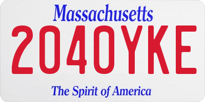 MA license plate 2040YKE