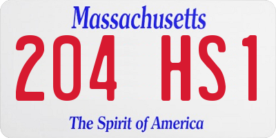 MA license plate 204HS1