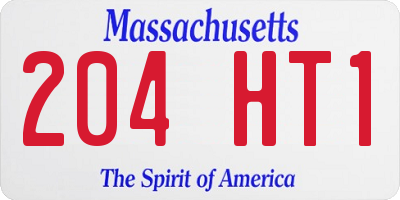 MA license plate 204HT1