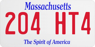 MA license plate 204HT4