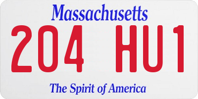 MA license plate 204HU1