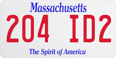 MA license plate 204ID2