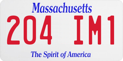 MA license plate 204IM1