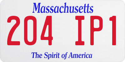 MA license plate 204IP1