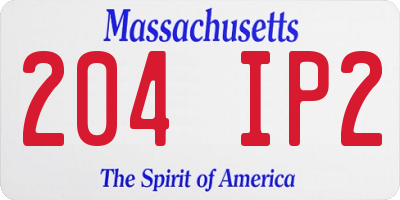 MA license plate 204IP2
