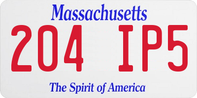 MA license plate 204IP5