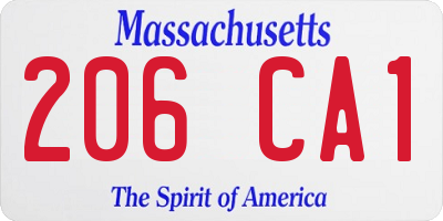 MA license plate 206CA1