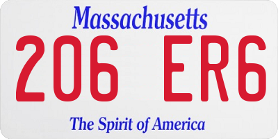 MA license plate 206ER6