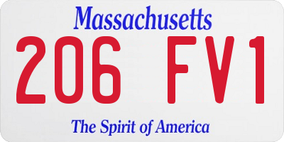 MA license plate 206FV1