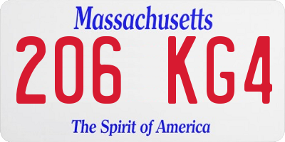 MA license plate 206KG4