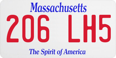MA license plate 206LH5