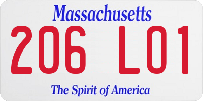 MA license plate 206LO1