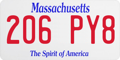 MA license plate 206PY8