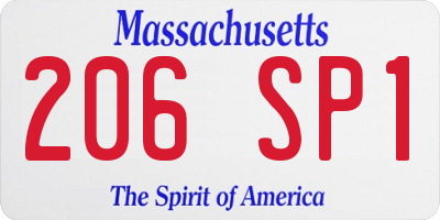 MA license plate 206SP1