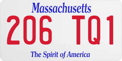 MA license plate 206TQ1