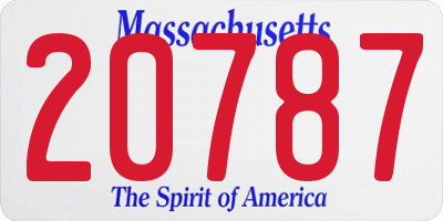 MA license plate 20787