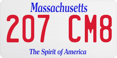 MA license plate 207CM8
