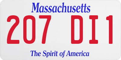 MA license plate 207DI1