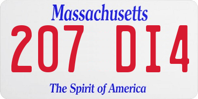 MA license plate 207DI4