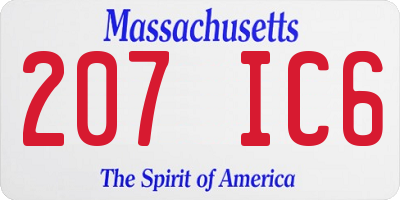 MA license plate 207IC6