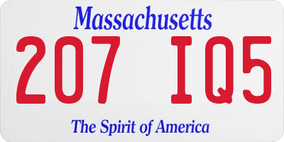 MA license plate 207IQ5
