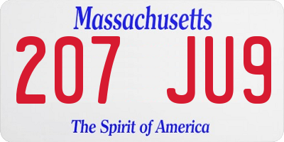 MA license plate 207JU9