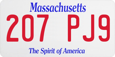 MA license plate 207PJ9