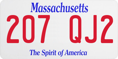MA license plate 207QJ2