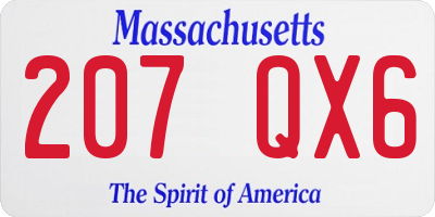MA license plate 207QX6