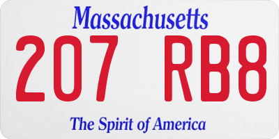 MA license plate 207RB8