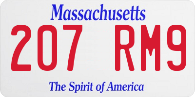 MA license plate 207RM9