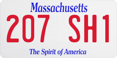 MA license plate 207SH1