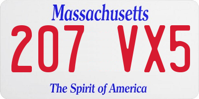 MA license plate 207VX5