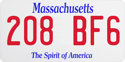 MA license plate 208BF6