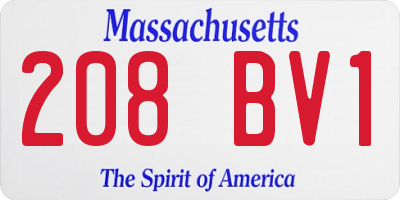 MA license plate 208BV1