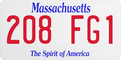 MA license plate 208FG1
