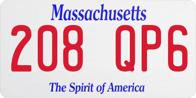 MA license plate 208QP6