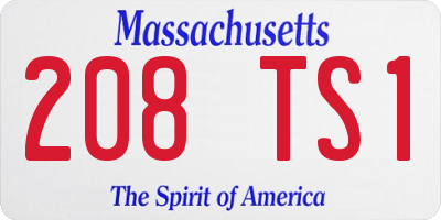 MA license plate 208TS1