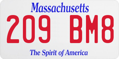 MA license plate 209BM8