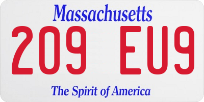 MA license plate 209EU9