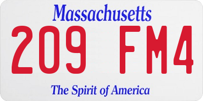 MA license plate 209FM4