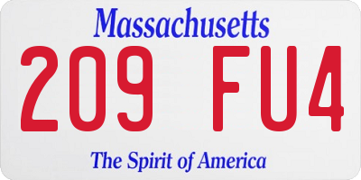 MA license plate 209FU4