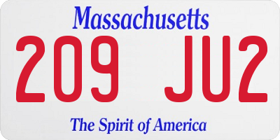 MA license plate 209JU2