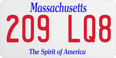 MA license plate 209LQ8