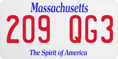 MA license plate 209QG3
