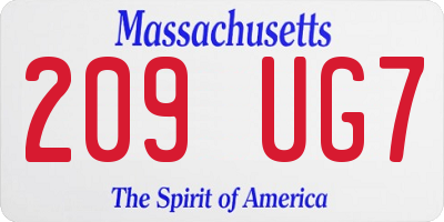 MA license plate 209UG7
