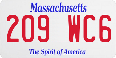 MA license plate 209WC6