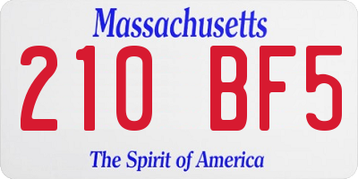 MA license plate 210BF5