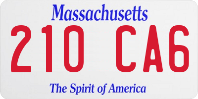 MA license plate 210CA6